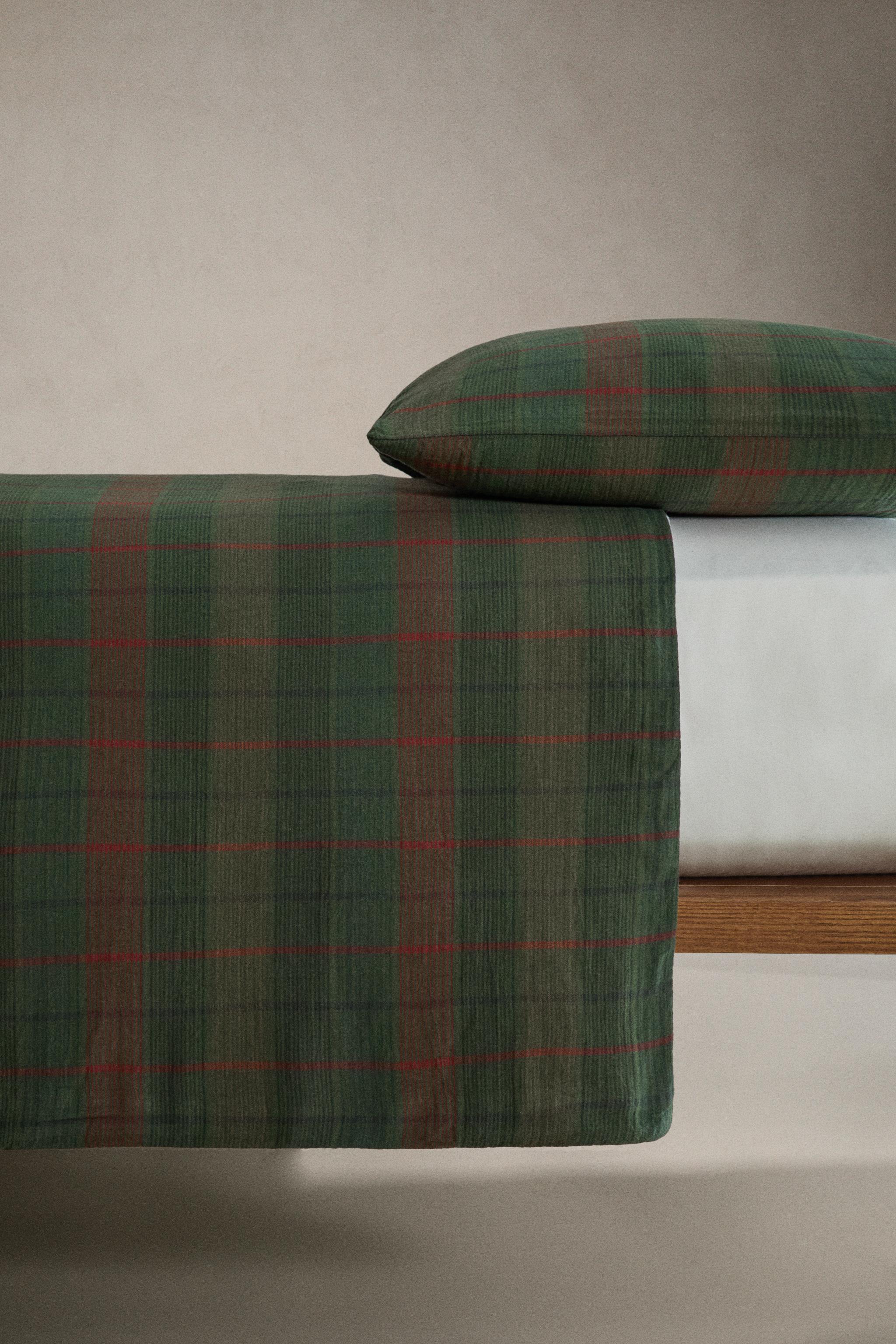 CHRISTMAS TARTAN CHECK COTTON DUVET COVER